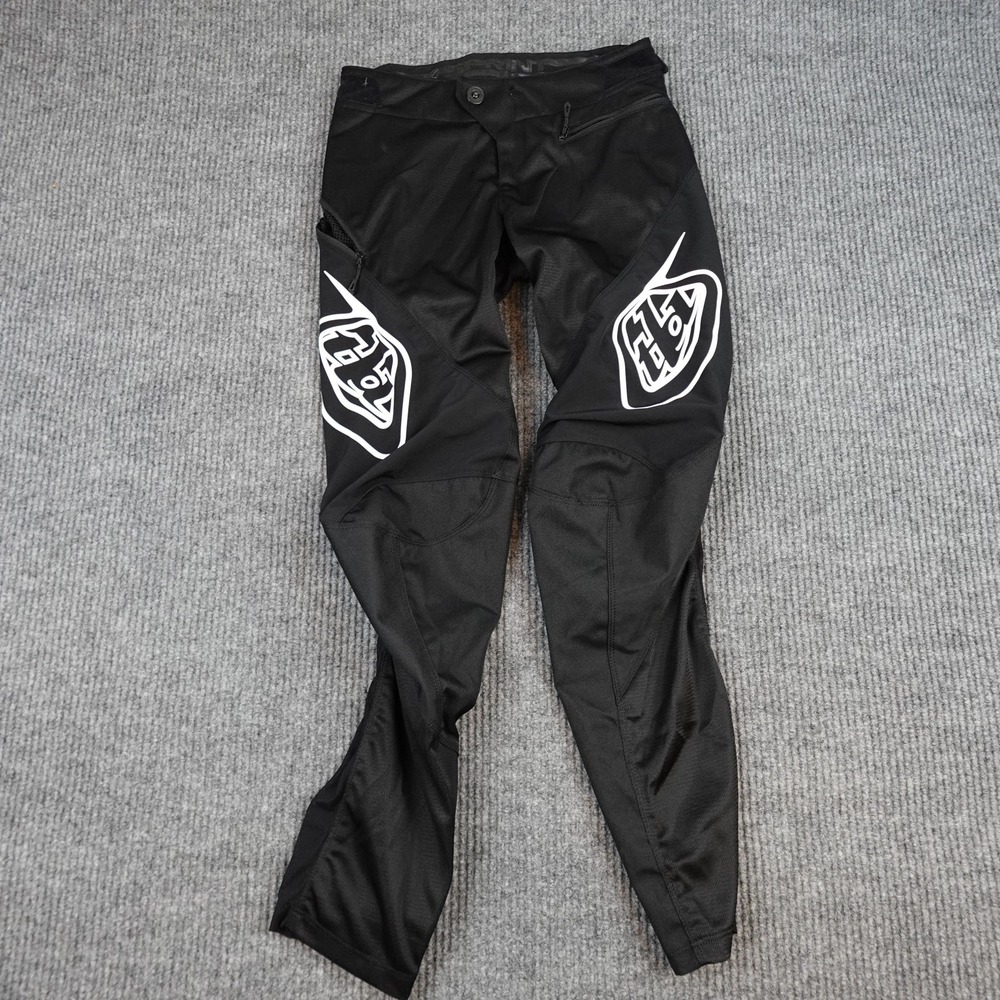 Troy Lee Designs Sprint Pants Mens 28 Black Track Zip Pockets Ventilated Stretch
